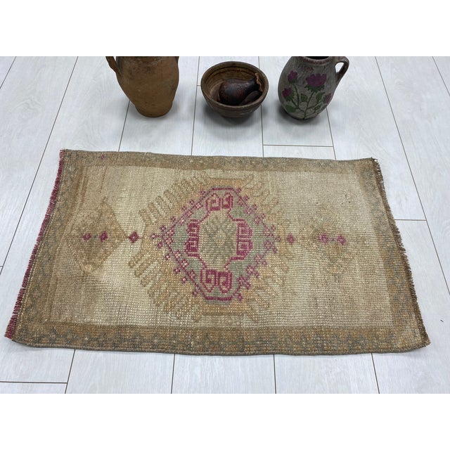 Small Tribal Wool Carpet For Sale - Image 4 of 6