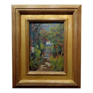 William Constable Adam-The Gate to the Flower Garden-Oil Painting -C1910s For Sale
