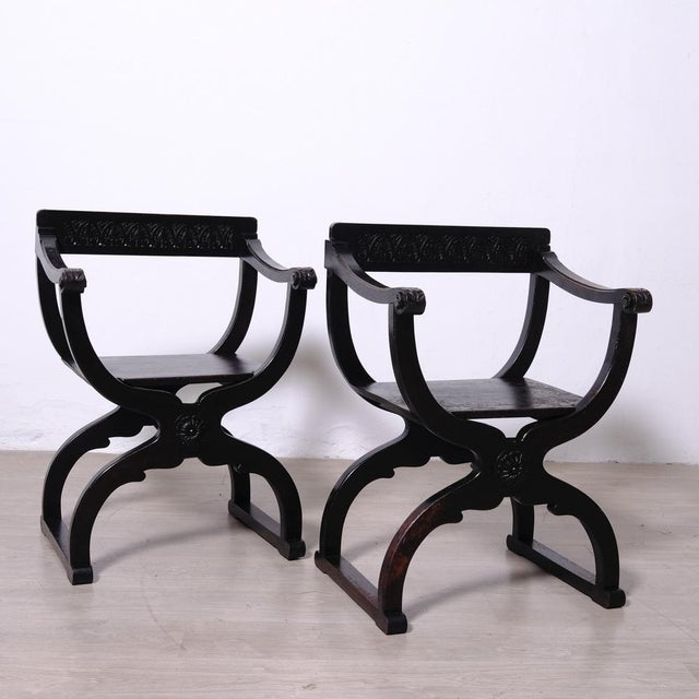 Antique Dante Savonarola Chairs, 1920s, Set of 2 For Sale - Image 3 of 17