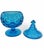 Fostoria Vintage Mid Century Modern Fostoria Blue Glass Pedestal Compote Dish With Lid For Sale - Image 4 of 4