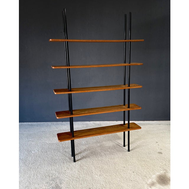 Black Mid-Century Modern Dutch Stick Shelving Unit by W. Lutjens, Netherlands, 1960s For Sale - Image 8 of 18