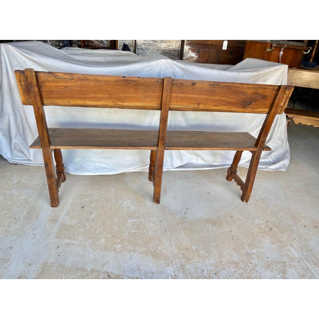 Late 19th Century Italian Walnut Bench For Sale - Image 11 of 12