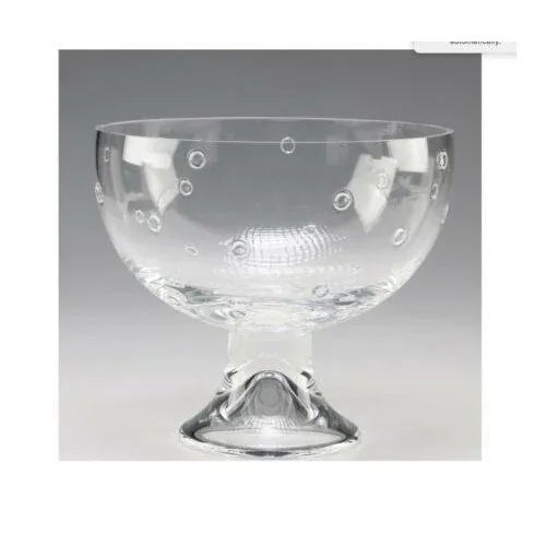 1990s Legendary Steuben Glass Joel Smith c.1999 Designed Bubble Bowl-Signed Etched Clear Hand Made Art Glass For Sale - Image 5 of 5