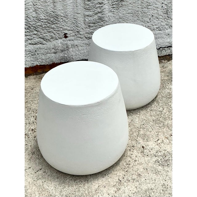Vintage Coastal Molded Fiberglass Outdoor Side Tables - A Pair For Sale In West Palm - Image 6 of 11