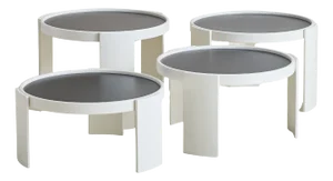 Set of 4 ‘Model 780’ White Wood Stacking Coffee Tables by Gianfranco Frattini
