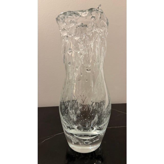 Sculptural “Dual Wave” Art Glass Vase by Studio a / Global Views For Sale - Image 13 of 15