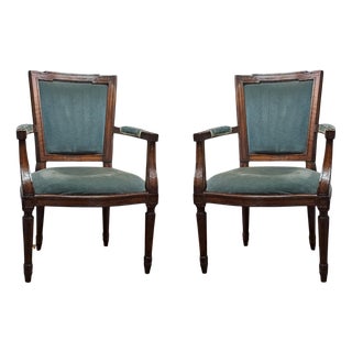 Set of Louis XVI Piedmont Armchairs For Sale
