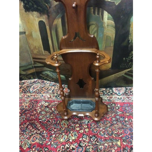 Antique Hall Tree, Victorian Hat Rack With Umbrella Stand For Sale - Image 6 of 10