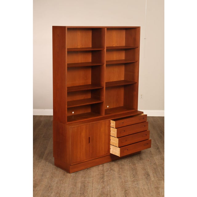 Mid-Century Modern Danish Modern Teak Bookcase Hutch For Sale - Image 3 of 18