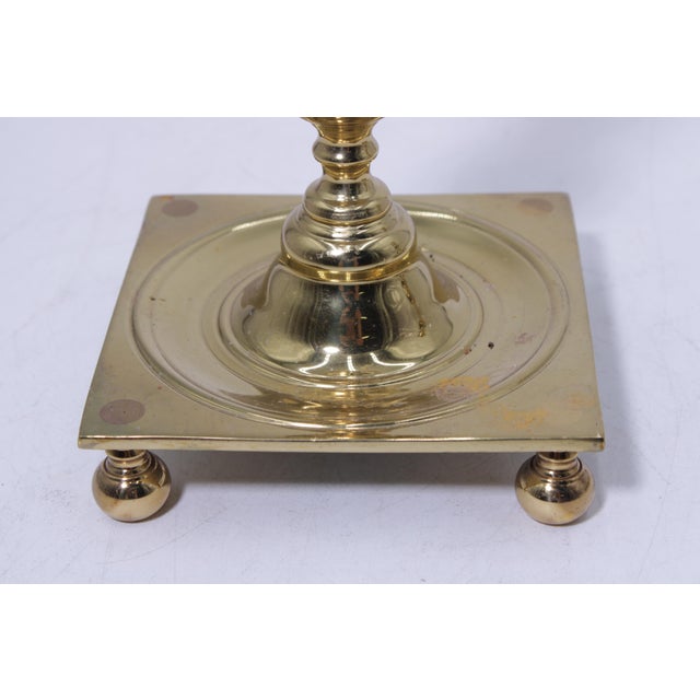 Brass Pair of Virginia Metalcrafters Brass no.3053 Candlesticks For Sale - Image 8 of 17