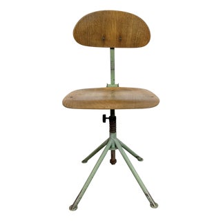 Industrial Green Workshop Chair, 1950s For Sale