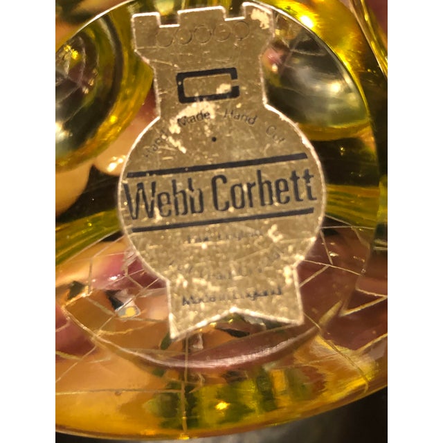 1960s Mid Century Modern Webb Corbett Mod Uranium Glass Spider Paper Weight