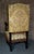 Antique Carved Oak Armchair 1920s Tudor Style High Back Fringe Stretcher Base For Sale - Image 12 of 13