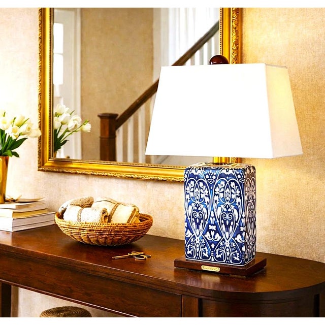 Ralph Lauren Blue and White Table Lamps - A Pair For Sale - Image 10 of 10