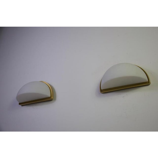 1970s Brass and Opal Glass Wall Lamps from Peill & Putzler, 1970s, Set of 2 For Sale - Image 5 of 9