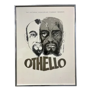Original "The National Shakespeare Company Presents, Othello" Framed Poster. C 1970s