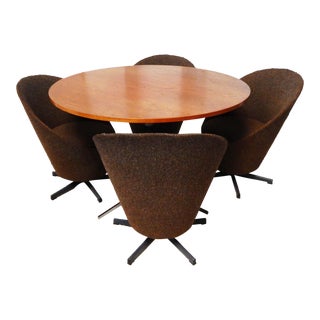 Mid-Century Modern Danish Teak Dining Table Set With Four Chairs For Sale