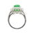HK Lab Certified 5.329 Carat Jade and Diamond Halo Ring in 18K White Gold For Sale - Image 9 of 10