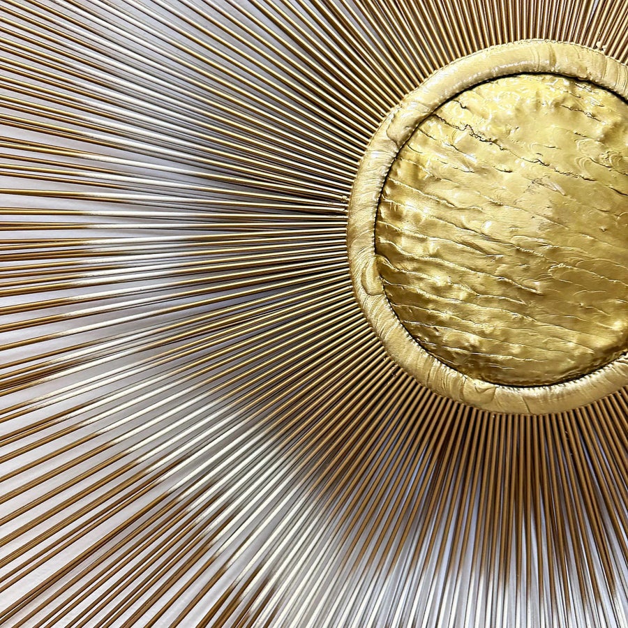 Mid-Century Casa Devall Sunburst Wall Sculpture, Brutalist Copper