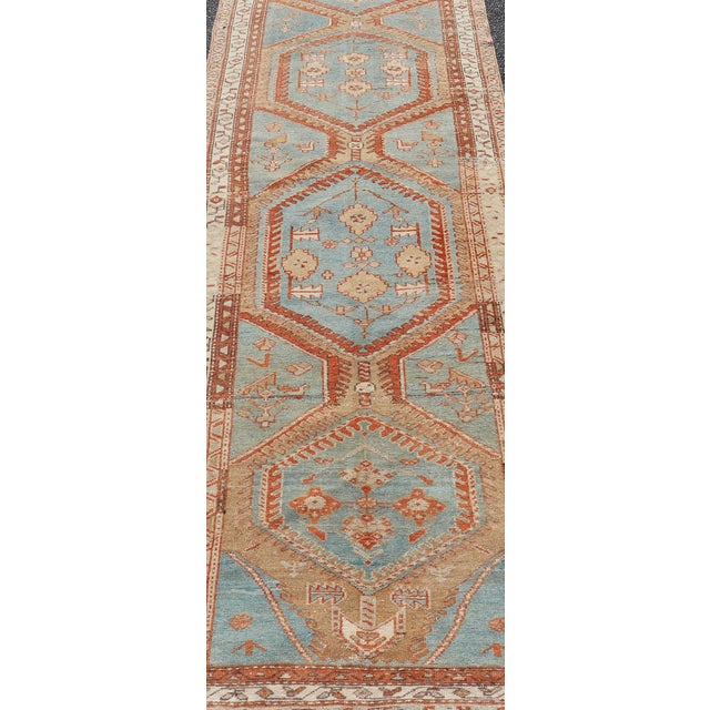 Early 20th Century Hand-Knotted Antique Persian Karajeh Runner With Sub-Geometric Tribal Medallions 3'2 X 10'8 For Sale - Image 5 of 13