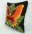 Mid-Century Modern Butterfly Yarn Crewel Embroidery Needlework Pillow, 1970's For Sale - Image 3 of 8