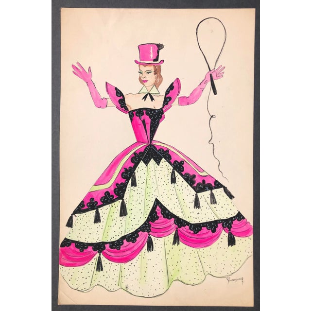 Mardi Gras costume watercolor and gouache by Lawrence Francis Youngblood (c. 1929-2007). Youngblood designed numerous New...