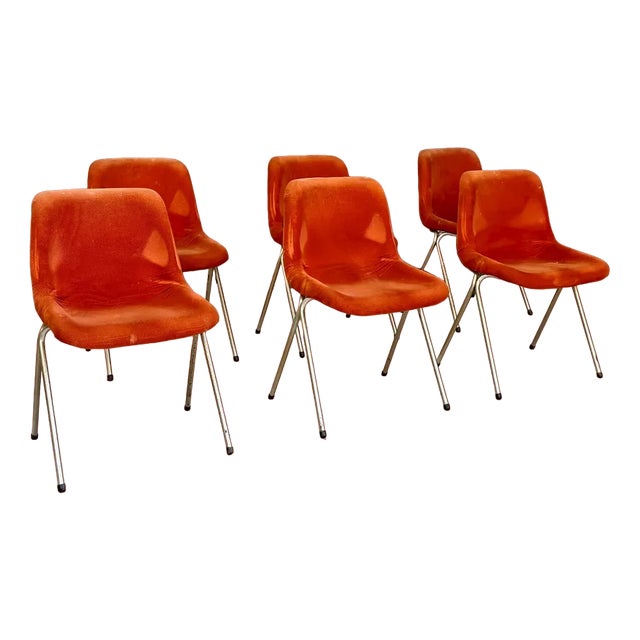 Vintage Desk Chairs, 1960s, Set of 6 For Sale