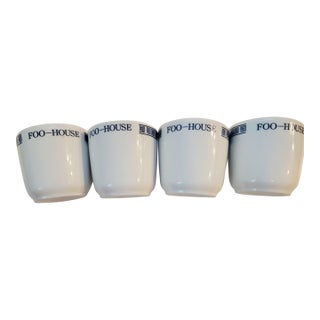 Vintage Taiwan Tatung China Porcelain Sake Cups, Set of 4, Foo House For Sale