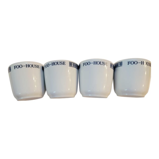 Vintage Taiwan Tatung China Porcelain Sake Cups, Set of 4, Foo House For Sale
