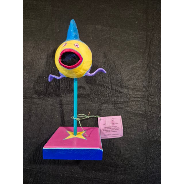 Mexican Late 20th Century Arturo J Garcia "Whimsical Fish" Papier-Mâché Sculpture For Sale - Image 3 of 9