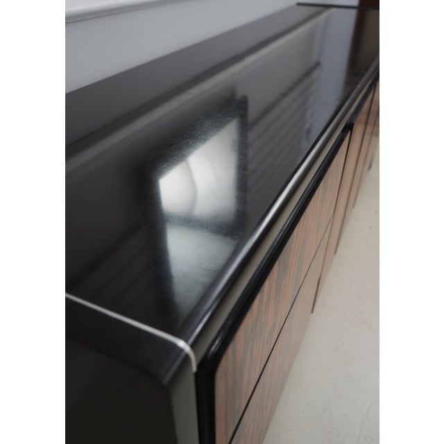 John Stuart Mid-Century Modern Ebony Chrome and Wood Dresser With Mirror For Sale - Image 12 of 18