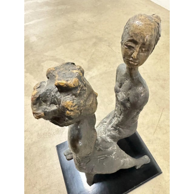 Metal Pino Conte Women Confidence Bronze Sculpture For Sale - Image 7 of 17