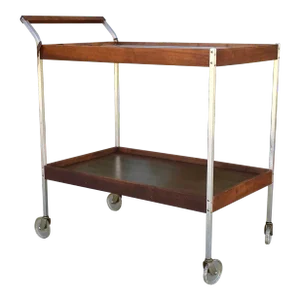 1960s Mid-Century Teak Serving Bar Cart