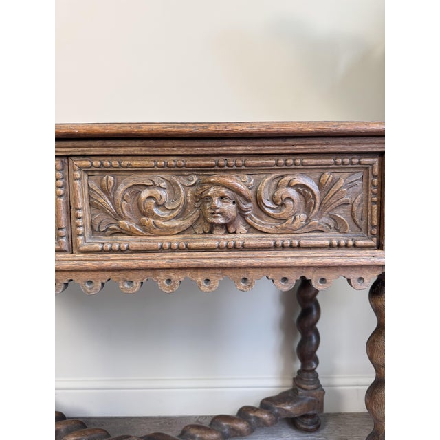 Wood Antique Console Table in Carved Wood, 1890s For Sale - Image 7 of 15