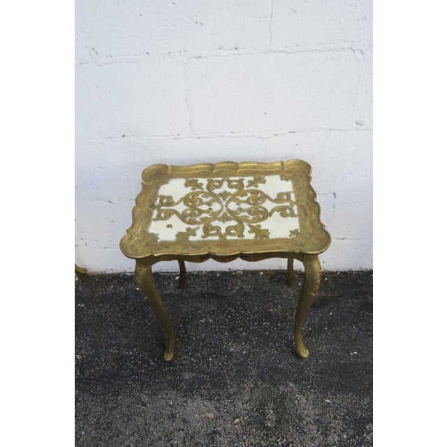 Italian Florentine Antique Gold Nesting Tables Set of Three For Sale - Image 9 of 13