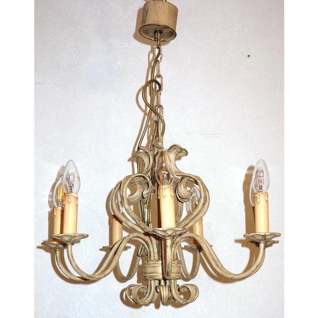 Beige Wrought Iron Ceiling Lamp from Koch & Sons, 1960s For Sale - Image 8 of 10