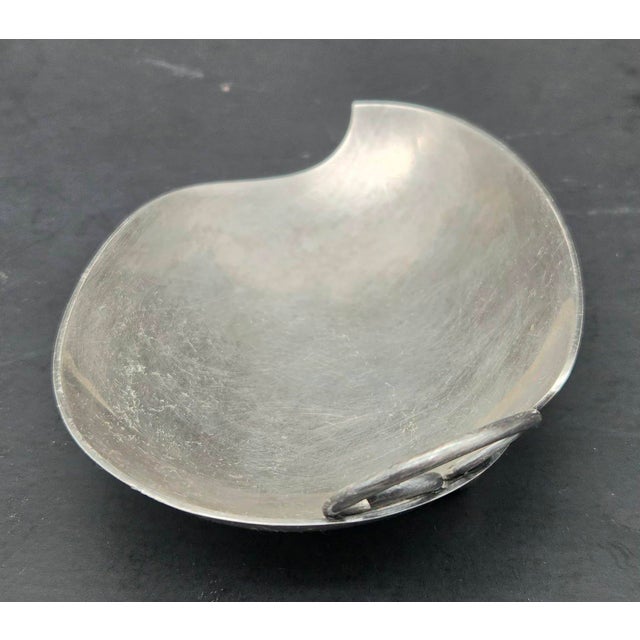 Dansk 1950s Danish Silver-Plated Leaf Shaped Trinket Dish For Sale - Image 4 of 10