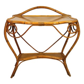 Mid-Century Bamboo and Rattan Entry Console, Italy, 1970s For Sale