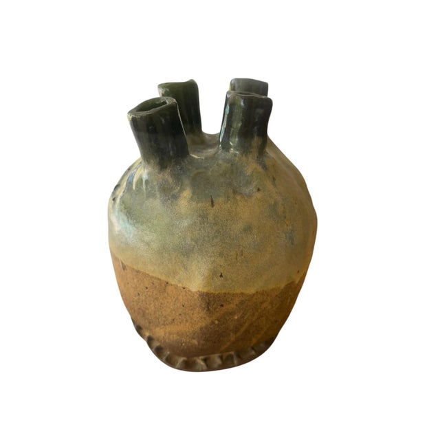 Art Deco 1970s Earthenware Vase For Sale - Image 3 of 6