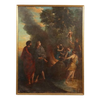 The Nymphs Burning Telemachus Ship, 17th Century, Oil Painting on Canvas, Framed For Sale