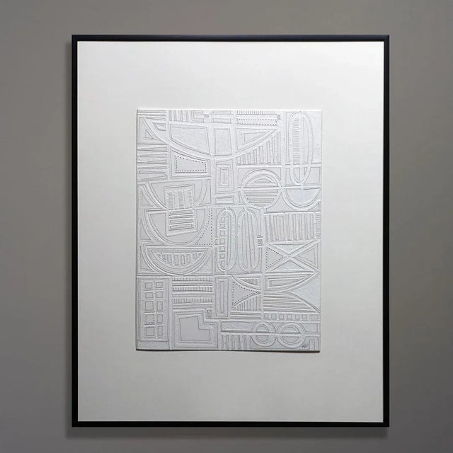 Contemporary Abstract Geometric Cut Board Drawing by Moya Aiken, Framed For Sale - Image 4 of 4