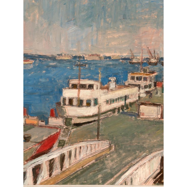John Hedman, Malmö Harbour, 1960s, Oil Painting on Canvas, Framed For Sale - Image 6 of 15