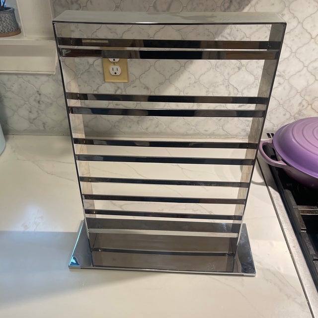 Contemporary Heavy Chrome Jewelry Stand / Sculptural Metal Organizer | Modern Vertical Display, Late 20th Century For Sale - Image 3 of 8