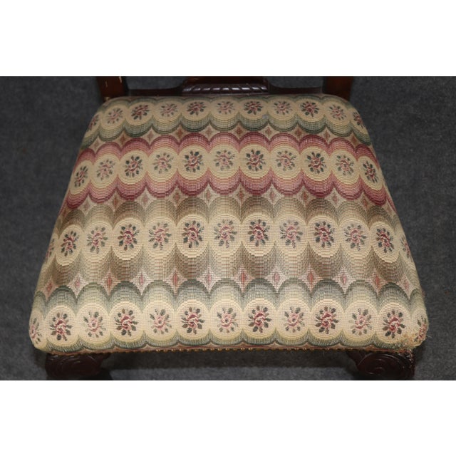 Pair Reticulated Carved Walnut Georgian Style Ball and Claw Foot Side Chairs For Sale - Image 10 of 10
