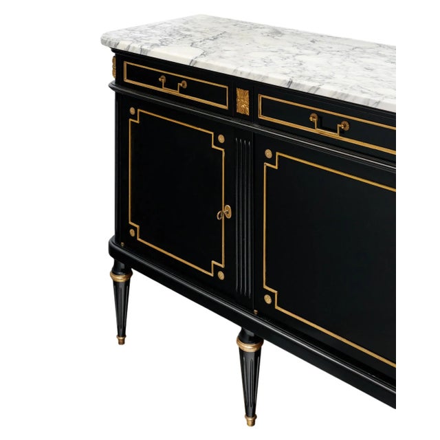 Grand Louis XVI Ebonized Buffet For Sale - Image 9 of 9