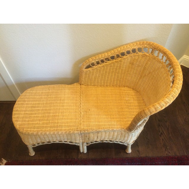 Vintage Wicker Chaise Lounge Chairish