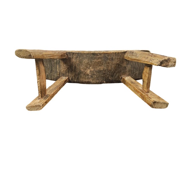 Antique Chinese Elmwood Headrest Wood Pillow Primitive Rustic Form 12" For Sale - Image 11 of 12