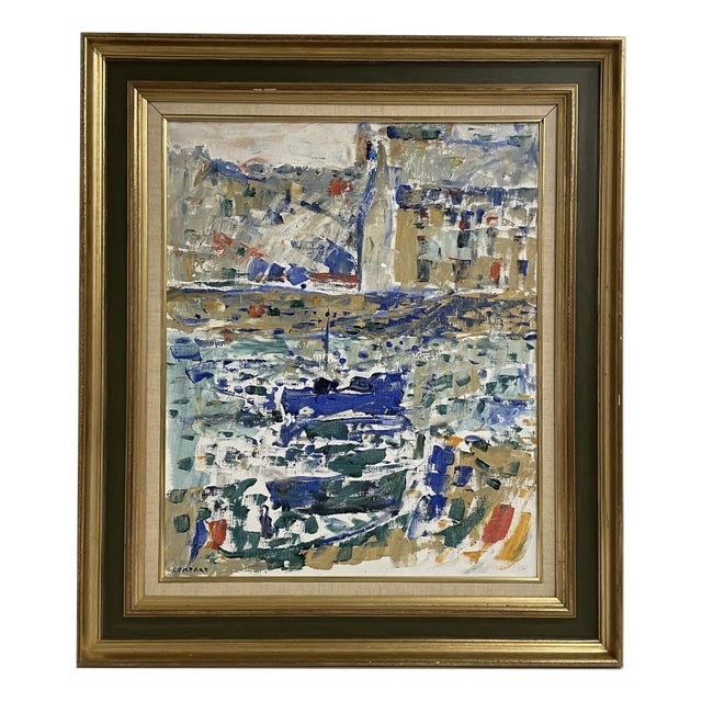 Émile François Jacques Compard, Abstract School of Paris Composition, 1950s, Oil on Canvas For Sale