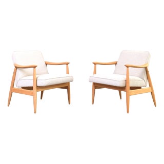 Mid-Century Modern Lounge Chairs by J. Kędziorek, 1960s, Set of 2 For Sale