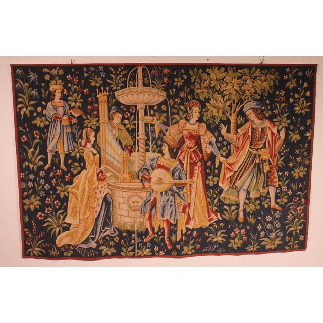 Mille-Feuille and a Village Festival Concert at the Fountain Tapestry, 1930s For Sale - Image 10 of 10